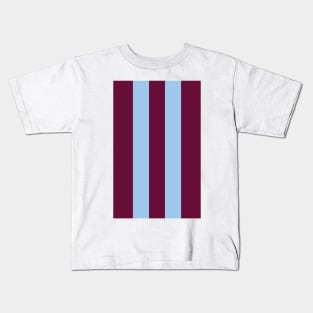 Aston Villa Retro 2000 Claret and Blue Home Striped Kids T-Shirt